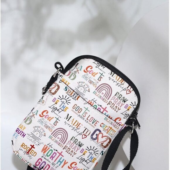 Stylish Christian-Inspired Crossbody Bag with Adjustable Strap & Zipper Closure - Picture 4 of 6